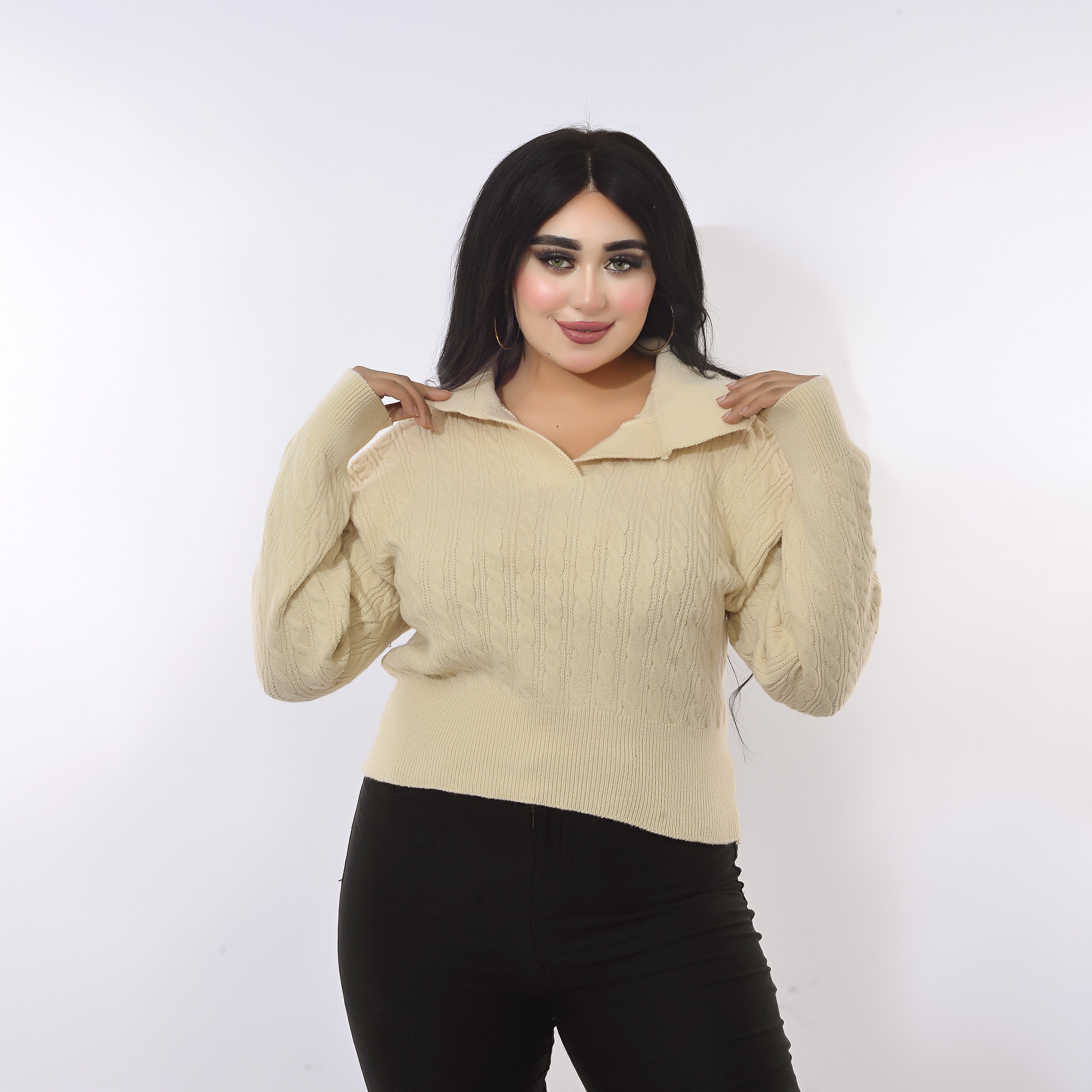 Beige Knit Blouse