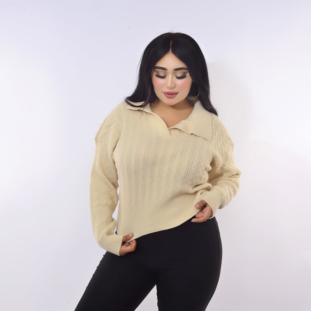 Beige Knit Blouse