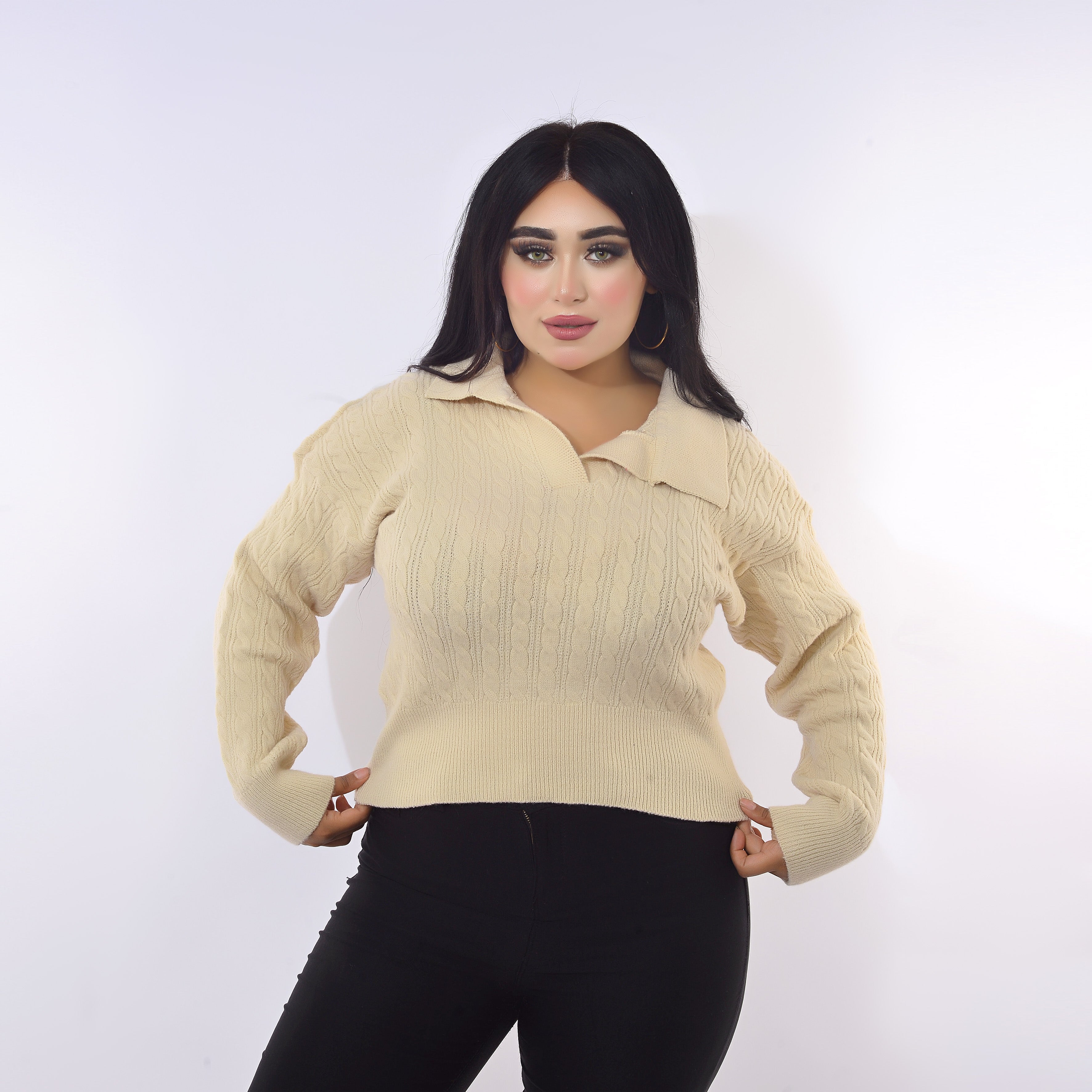 Beige Knit Blouse